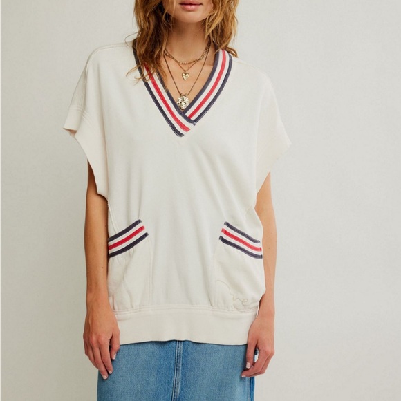 Free People Tops - Free People Ivy Oversize Short Sleeve Sweatshirt